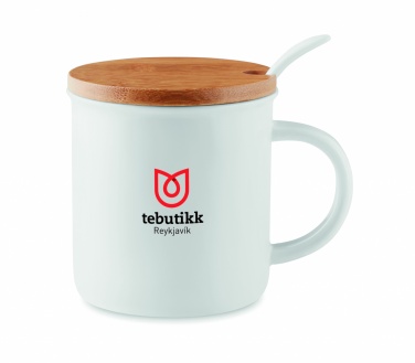 Logo trade promotional products image of: Porcelain mug with spoon