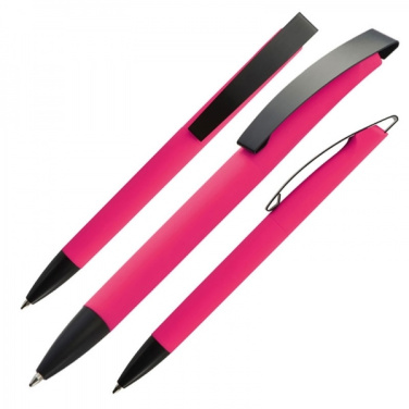 Logo trade promotional merchandise photo of: Metal ballpen soft touch BRESCIA