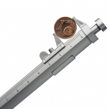 Logo trade promotional gifts image of: Plastic ballpen with sliding calliper PRESCOT