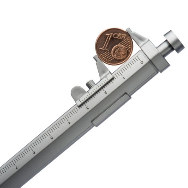 Logo trade promotional product photo of: Plastic ballpen with sliding calliper PRESCOT