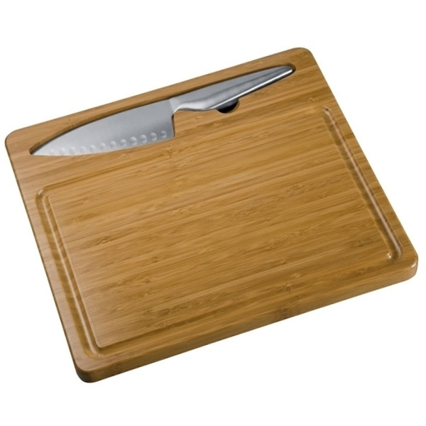 Logo trade promotional merchandise picture of: Cutting board with knife MANTOVA
