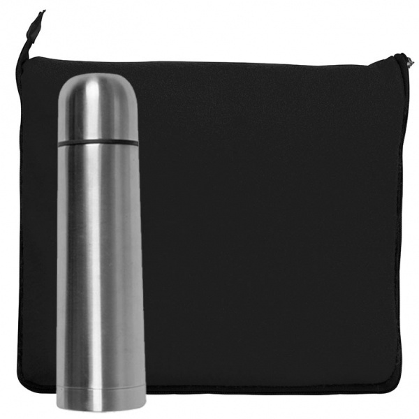 Logo trade advertising products image of: Set fleece blanket and thermal flask LIVERPOOL