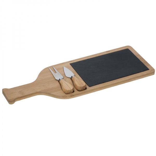 Logo trade promotional merchandise picture of: Cheese chopping board with slate plate CALAIS