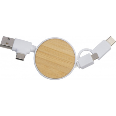 Logotrade promotional merchandise photo of: Bamboo charging cable GRONINGEN