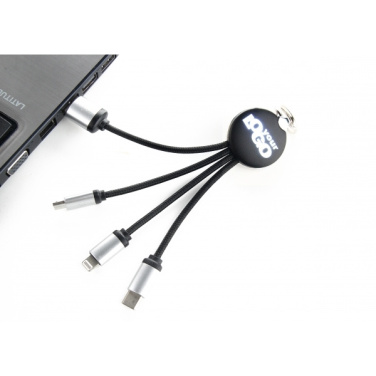 Logotrade promotional giveaway image of: 3in1 cable with enlighted logo for engraving, RXD-368