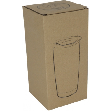 Logo trade promotional items image of: Stainless steel mug with wooden look COSTA RICA 550 ml