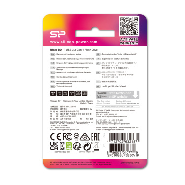 Logo trade promotional merchandise picture of: Pendrive Silicon Power Blaze B30 3.1