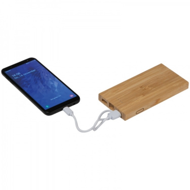 Logotrade promotional item picture of: Bamboo power bank KATOWICE