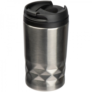 Logotrade advertising product image of: Stainless steel mug with lid ROMA 250 ml