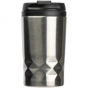 Logo trade business gifts image of: Stainless steel mug with lid ROMA 250 ml