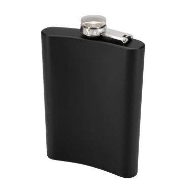 Logo trade promotional merchandise picture of: Hip flask OLYMPOS Schwarzwolf