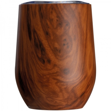 Logo trade promotional products picture of: Stainless steel mug with wooden look BRIGHTON 380 ml