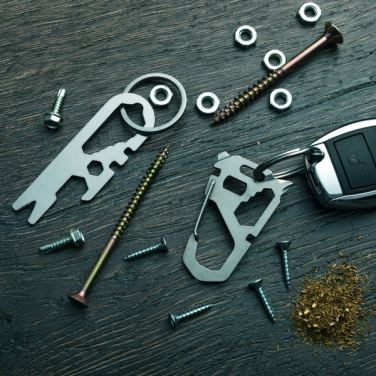 Logo trade promotional gifts image of: Multifunctional keychain ATACAMA Schwarzwolf