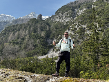 Logo trade promotional merchandise image of: Trekking poles DENALI Schwarzwolf