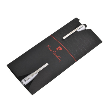 Logo trade corporate gift photo of: Writing set ballpoint pen & roller soft touch CLAUDIE
