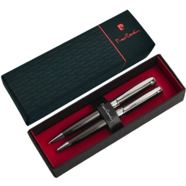 Logo trade business gift photo of: Metal set of ballpoint pen and roller ROI