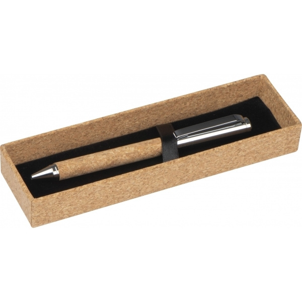 Logo trade promotional merchandise picture of: Twist-ballpen metal and cork LILLEHAMMER