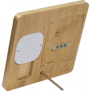 Logotrade promotional gift picture of: Bamboo weather station GRANADA