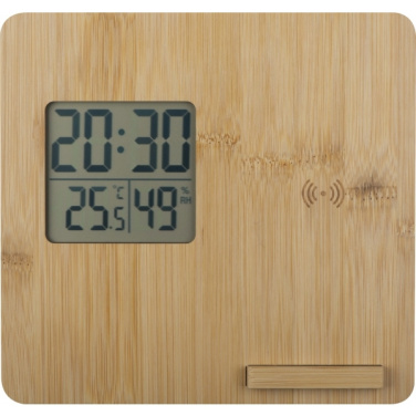 Logotrade promotional items photo of: Bamboo weather station GRANADA