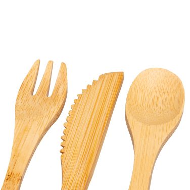 Logo trade promotional gifts picture of: Bamboo cutlery set BONNEVILLE