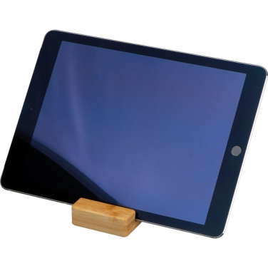 Logo trade advertising products image of: Bamboo smartphone holder SAN SEBASTIAN