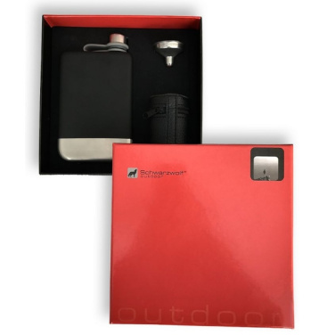 Logotrade corporate gift picture of: Hip flask set TAHAT Schwarzwolf