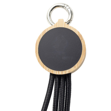 Logotrade promotional giveaway picture of: 4-in-1 cable with elighted logo in a wooden casing, LH-ZMU05