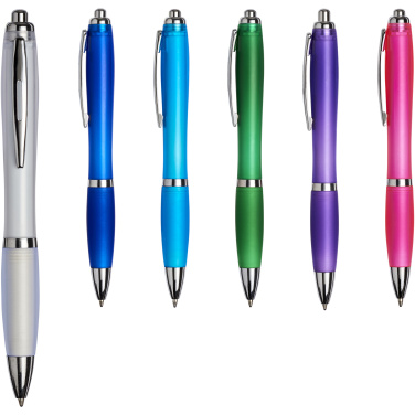Logo trade corporate gift photo of: Curvy ballpoint pen with frosted barrel and grip
