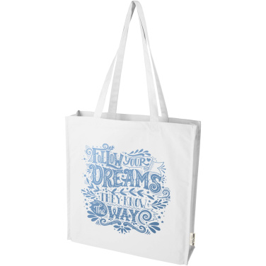 Logo trade promotional items image of: Florida 270 g/m² GRS recycled gusset tote bag 14L