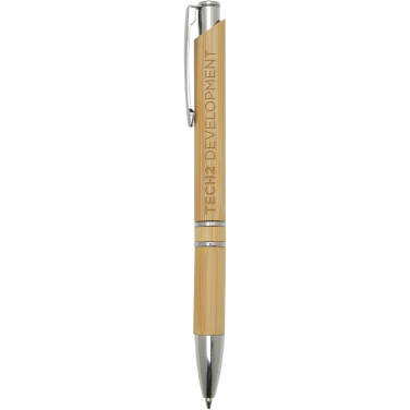 Logotrade business gift image of: Wicker bamboo ballpoint pen