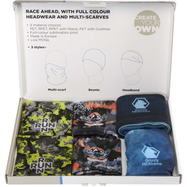 Logo trade promotional merchandise image of: Sublimation headwear sample box