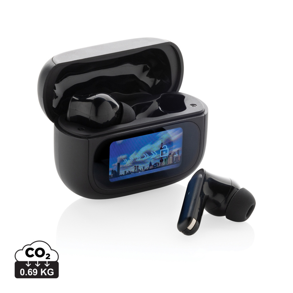 Logo trade promotional item photo of: Airtune RCS recycled plastic ANC earbuds with touch screen