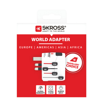 Logotrade promotional gift image of: SKROSS Pro 3-Pole World Travel Adapter