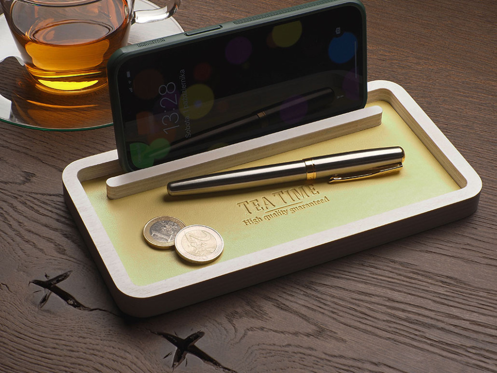 Logo trade promotional gifts image of: Wooden organiser 1844121