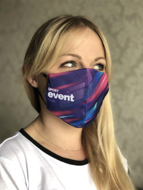 Logo trade promotional merchandise photo of: VENUS PRO cotton face mask with a pocket an HEPA filter 1378165