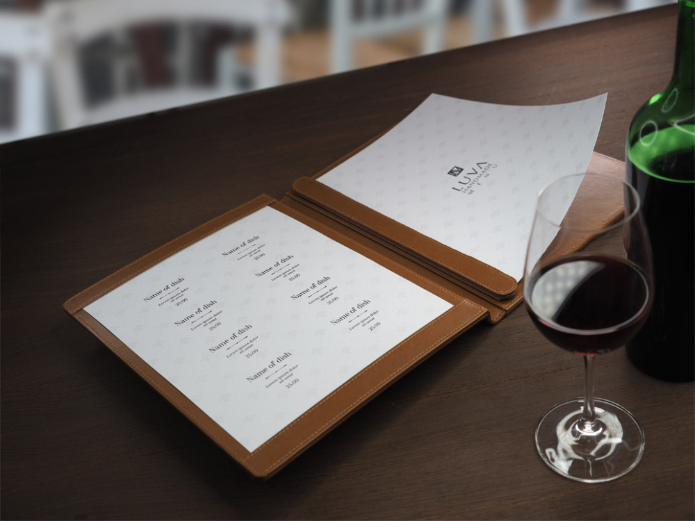 Logo trade advertising products image of: Menu cover 1054119