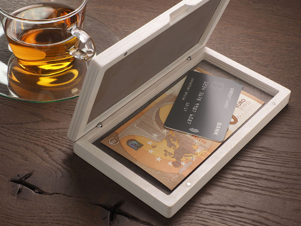 Logo trade promotional giveaway photo of: Wooden bill box 1816121