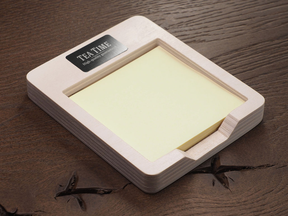 Logo trade promotional products image of: Wooden memo card box 1832121