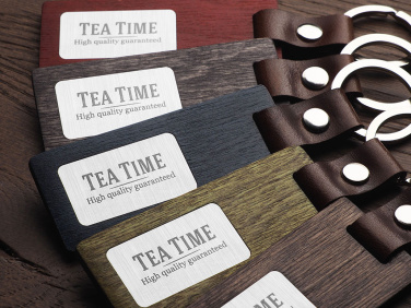 Logo trade promotional giveaways image of: Wooden keyring 1853121