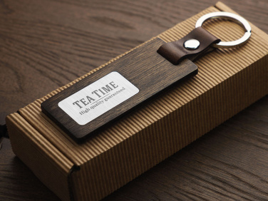 Logo trade promotional gift photo of: Wooden keyring 1853121