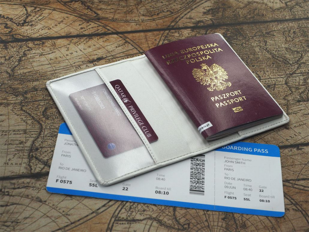 Logo trade business gift photo of: Passport case 209119