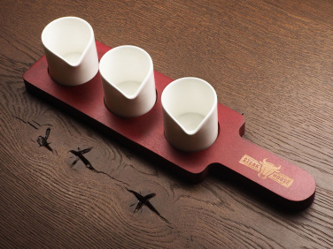 Logo trade advertising products image of: Wooden 3 Shot Serving Board 1863121