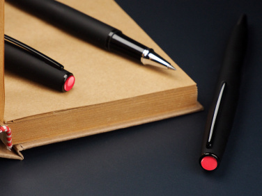 Logo trade business gift photo of: Coral stone Pen set 1285036