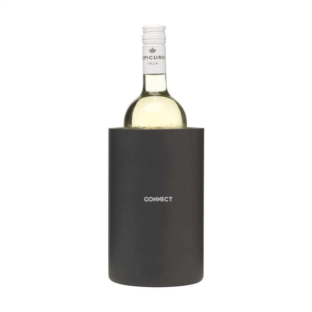 Logo trade corporate gifts picture of: CoolSteel Black wine cooler