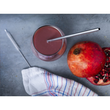 Logo trade promotional gift photo of: Reusable 1 piece ECO Straw Set stainless-steel straw