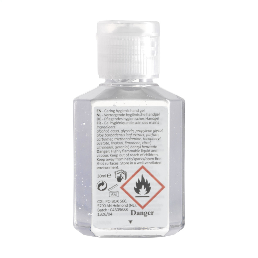 Logo trade promotional merchandise image of: Caring Hygienic Hand Gel 30 ml