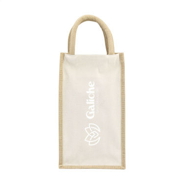 Logo trade promotional gifts picture of: Jute Canvas Double Wine Bag