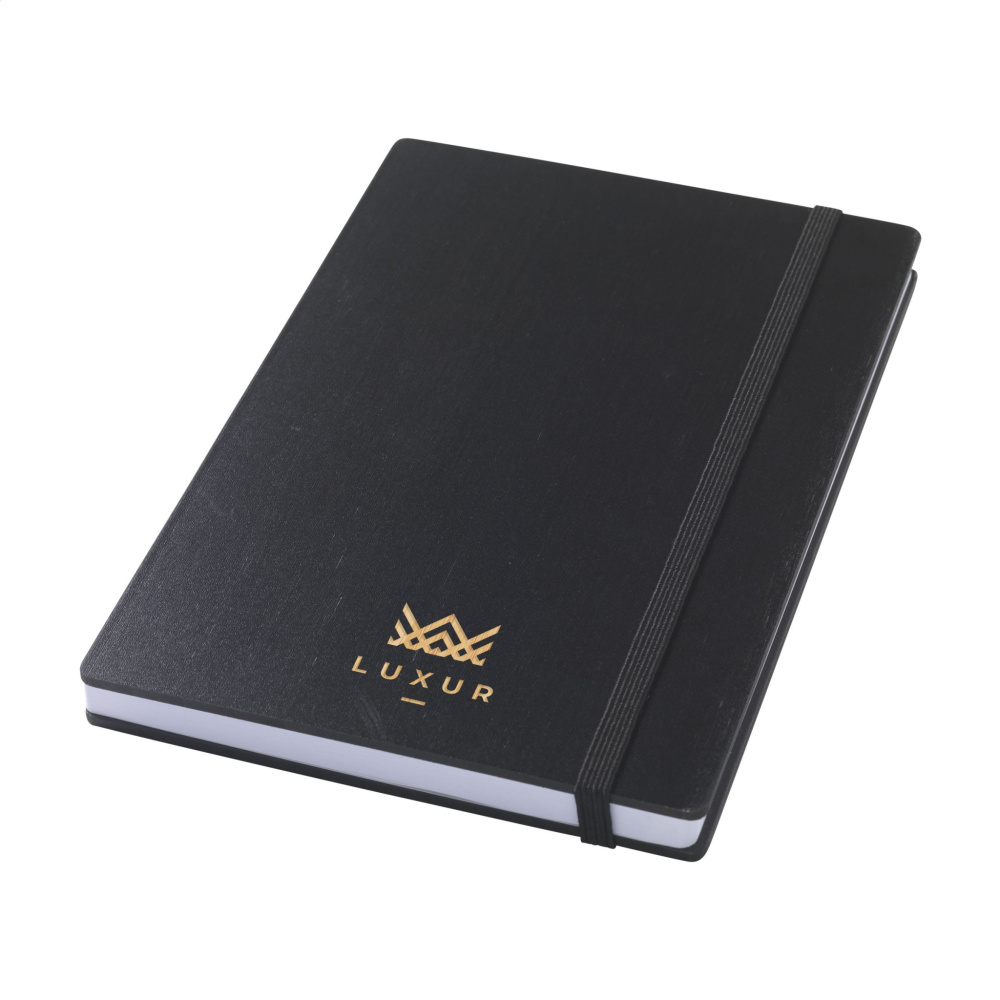 Logo trade promotional merchandise image of: Bamboo Journal Naked Spine Paper Notebook Black A5