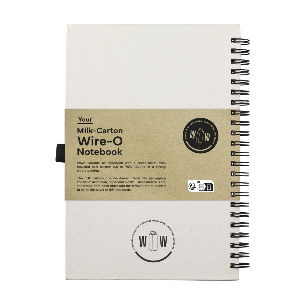 Logotrade promotional items photo of: Milk-Carton Wire-O Paper Notebook A5