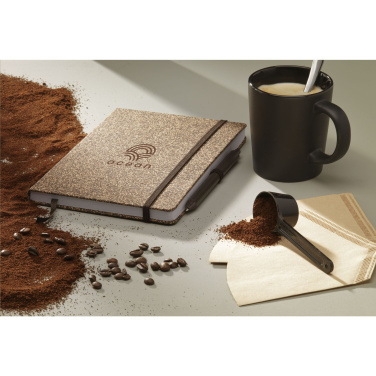 Logotrade promotional product picture of: CoffeeGround Cork Paper Notebook A5